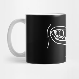 White Line Minimal Mouth of the Artist Mug